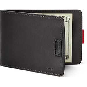 Distil Union Wally Bifold Slim Leather Wallets for Men - Money Clip, Credit Card Holder, Billfold (Ninja Black)