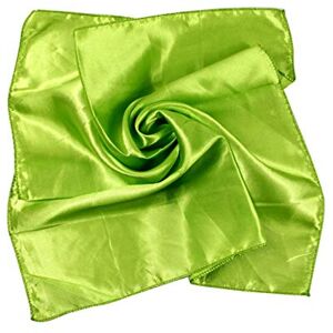 Legou Women Silk Feeling Large Square Plain Skin-friendly Bandanas Headscarff Grass Green 20 * 20 inches