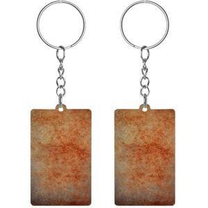 Baikutouanpoqlimg Abstract Brown Rust Color Acrylic Keychain Rectangle Key Chains Keychain Mini Pendant Crafts For Women Men Gift