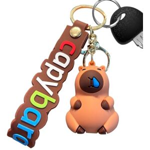 Generic Capybara Keychain Funny Key Holder,Funny Capybara Doll Key Accessories, Portable Key Chain Ring Jewelry Bag Charm for Boys and Girls