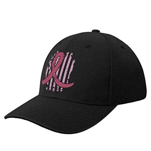 Forsjhsa123 Retro Colors Pink Ribbon Breast Cancer Fashion Baseball Cap Sport Trucker Adjustable Hat For Men Women Running Workout