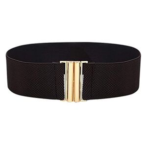Shffuw Slide Leather Belt Belt Belts Wide Buckle Lady Stretch Dress Waist Women Fashion Wide Elastic Belt Support Belt for Lower Back (Coffee, One Size)