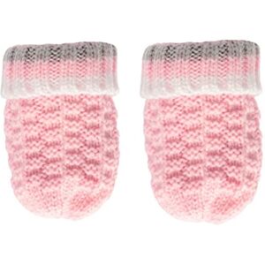 Zash Trade Limited Royal Icon Baby Knitted Mittens Baby Boys Girls Soft Warm Mittens Set Cable Knit Mittens Colours Available NB-12 Months RI12 (Pink Stripe)