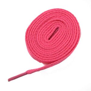Flat Shoes Laces 9mm Flat Wide Shoe Laces *8 Lengths & 31 Colours* Sneakers Skate Boots Trainers (90cm, Pink (956))