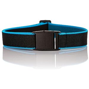 Olata Children’s Elasticated Belt with Plastic Clip Buckle (1-6 Years). Black/Turquoise