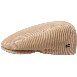 Lierys Lipodo Cordial Flat Cap - Made in Italy - Newsboy Cap Made of Cotton - Cord Men`s Cap with Quilted Lining Autumn/Winter - Peaked Ivy Cap (S/54-55, Beige)