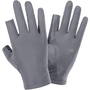 Qinlenyan Driving Gloves Ice Silk Material 1 Pair Riding Super Soft High Elastic Touchscreen Non-slip Sun Protection Breathable Summer Grey A