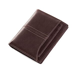 YIHANSS Men's Purse Short Style Men's Youth Card Bag Wallet Piece Leather Wallet Portable Bag