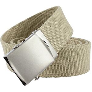 YEHMAN Canvas Military-Style Tactital unisex waist Belt ajustable army outdoor style 120 cm long 3.5cm wide automatic buckle - Beige