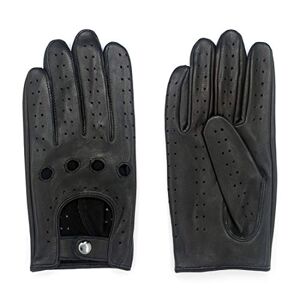Harssidanzar Men's Leather Driving Gloves Unlined Sheepskin Gloves For Men GM026UKC,Black(Upgrade),Size L