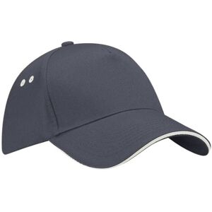 Beechfield Ultimate 5 Panel Contrast Cap Sandwich Peak Baseball, Multicolour (Graphite/Oyster Grey), One Size