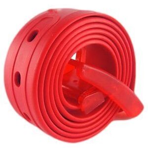 Plastic Belt Candy Multi Color Silicone Rubber Leather Belt Smooth Buckle (Red)