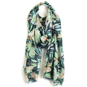 Pom Peace of Mind Womens Lightweight Summer Scarf Metallic Green Mix Lily Eco Recycled Stylish Shawl New