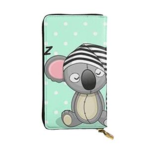 Ukvowlkzhgs VGFJHNDF Sleeping Koala Cap Printed Long Leather Wallet,12 Credit Card Slots, 4 Cash Pocket,1 Zipper Coin Pocket