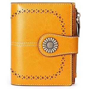 ASADFDAA Ladies Purse Genuine Leather Wallets for Women Blocking Small Simple Short Bifold Mini Coin Pocket Purse for Teen Girls (Color : Yellow)