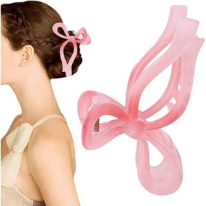 Dankek Hair Bow Claw Clip, Pink Claw Clips, Bow Hair Claw Clip, Hair Barrettes Bow Clips For Women And Girls, Non Slip Hair Clips For Thin And Thick Hair, Chic Hair Accessories For Women