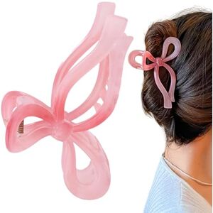 Generic Hair Bow Claw Clip, Pink Claw Clips, Lightweight Bow Hair Claw Clip, Hair Barrettes Bow Clips For Women And Girls, Casual Formal Wear