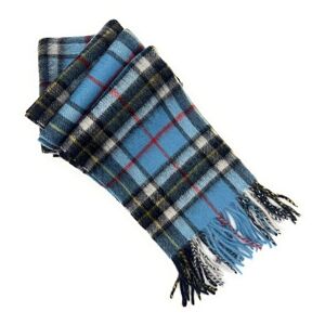 Clans Of Scotland BRAW CLANS TARTANS Thomson Blue 100% Pure Lambswool Tartan Scarves - Unisex Winter Warmer for Men and Women - Multipurpose - Gift for Him/Her - Various Checkered Plaid Scarf - 12x60 Inches