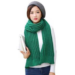 YAOMEI Unisex Womens Mens Long Knitted Scarf Scarves Acrylic Knitted Shawl, 2020 New Soft Autumn Winter Large Wrap Stoles Scarf Warm Neckerchief (Green)