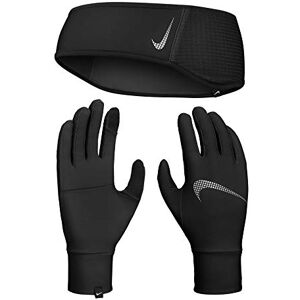 Nike Essential Glove Headband Set Men's Glove Headband Set - 082 Black/Black/Silver, X-Small/Small