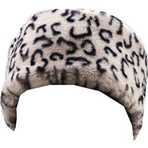 GFM&#174; Womens Pill Box Style Faux Fur Warm Hat for Autum Winter -Leopard Beige - (EXC)(SA-PB-SF-LPD-TR)