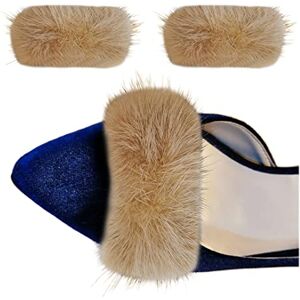 Care+ Tsangbaby Mink Fur Shoe Clips Plush Strips Hairball Pump Shoe Charms for Ladies Leather Shoes Kids Coat Bag Decoration Camel