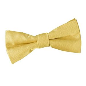 DQT Plain Glossy Satin Formal Wedding Tuxedo Pre-tied Bow Tie for Boys in Gold