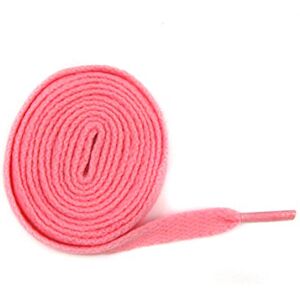 Flat Shoes Laces 9mm Flat Wide Shoe Laces *8 Lengths & 31 Colours* Sneakers Skate Boots Trainers (100cm, Pink (958))