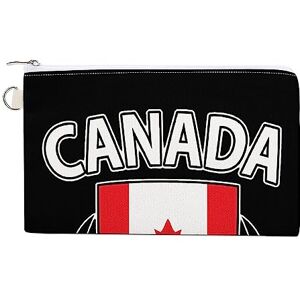 Mhxyzhw58536 Maple Leaf Canada Flag Custom Canvas Coin Purse Change Wallet Bag Small Makeup Bags for Men Women 7.5 X 4.6 Inch