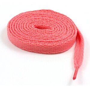 Flat Shoes Laces 9mm Flat Wide Shoe Laces *8 Lengths & 31 Colours* Sneakers Skate Boots Trainers (110cm, Pink (984))