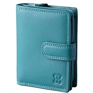 Lakeland Leather Ladies Small Leather Tab Purse in Teal Green