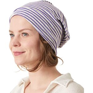 Casualbox CHARM Organic Cotton Slouchy Beanie - Womens Chemo Hat Japanese Mens Hipster Cap Purple Border