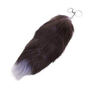 ClodeEU Keychain for Women Men Cute Fox Tail Keychain Pendant Women Key Ring Holder Pompoms Key Chains Gift for Women Mother's Day Vacation Brown, One Size