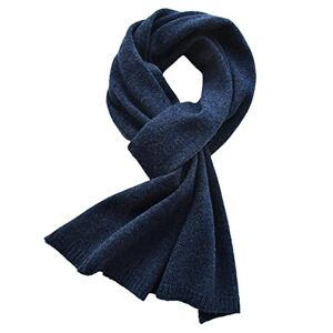 UKKO Cashmere scarf Cashmere Scarf Women Solid Color Winter Scarf Warm Long Wool Scarves Men-Navy Blue,Adults 155Cm