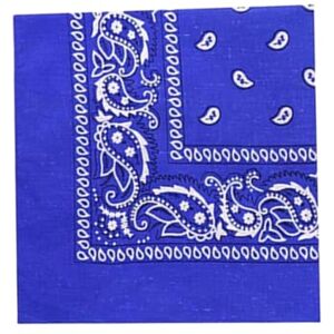 Leensy Bandana Scarf 20Pcs Colourful Paisley Bandanas Multifunction Head Scarves Unisex Neck Scarves Large Handkerchiefs Assorted Colour Square Bandanas for Men and Women/Ladies(55 x 55cm) (Royal Blue)