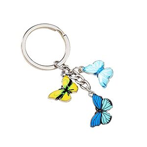 ClodeEU Women Men Keyring Keychain Color Dripping Butterfly Pendant Keychain Fashion Keyring Bag Pendant Nice Gift for Friend Birthday Vacation, One Size