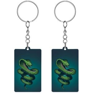 Baikutouanpoqlimg Cobra Snake Acrylic Keychain Rectangle Key Chains Keychain Mini Pendant Crafts For Women Men Gift