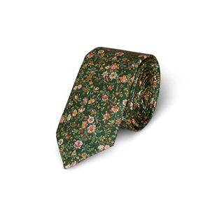 Green Floral Burnt Orange WildFlowers Men's Regular Necktie Holmes Сinnamon Floral, Green / Burnt Orange / Сinnamon / Red, Width 2.5 in