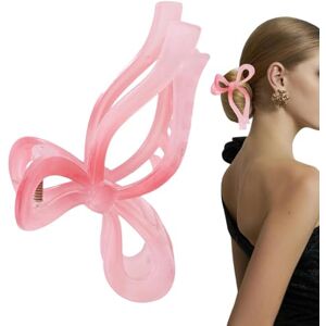 Generic Pink Claw Clip Hair Bow Claw Clip Elegant Bow Hair Claw Clips Strong Grip Large Hair Claw Clip Big Bow Hair Claw Clips Hair Barrettes Bow Clips