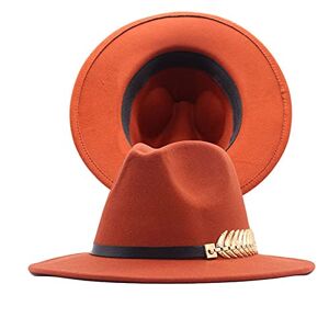 Generic Fedora Buckle Wool Belt Panama Hat Hat Womens Wide Floppy Classic Baseball Caps (Orange, One Size)