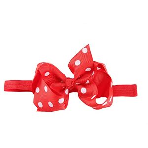 UIFLQXX Toddler Baby Girls Headband Dot Prints Bowknot Elastic Hair Band For Infant Baby Large Bow Headbands Nylon Rubber Hair Bands (M, One Size)