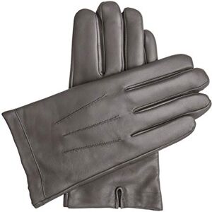 Downholme Vegan Leather Gloves for Men (Gray, L)