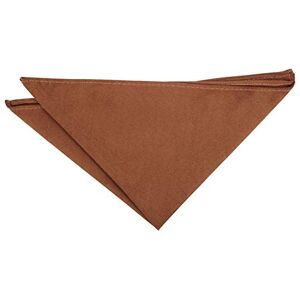 DQT Plain Suede Wedding Casual Handkerchief Pocket Square for Men in Toffee Brown