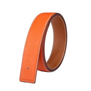 Lotteco. Vatee's Reversible Genuine Leather Belts For Men/Women Replacement Belt Strap Without Buckle 1.25"(32mm) Wide 47"(120cm) Long Earth Yellow & Orange