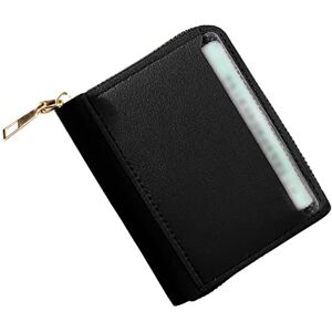 Shffuw Phone Wallet for Women Fashion Women ID Short Wallet Solid Color Bag Zipper Purse Multiple Card Slots Clutch Bag Womens Wallet with Checkbook Holder and Change Purse (Black, One Size)