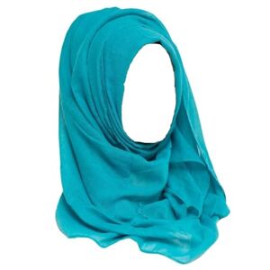 Leensy Generic New Ladies Premium Viscose Cotton Style Hijab Head Scarf Plain Solid Hijab Scarf Shawl (Turquoise)