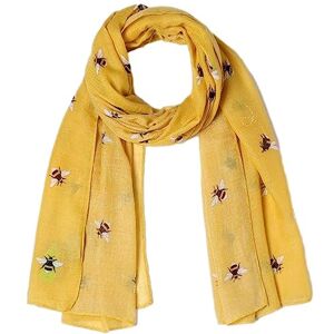 Purple Possum&#174; Bee Scarf Bumble Bee Print Ladies Yellow Eco Wrap Large Shawl