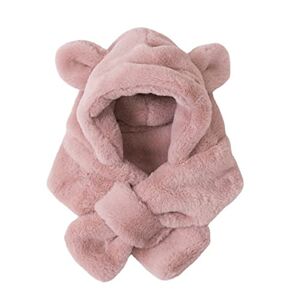 Katolang Kids Cap Scarf Head Protection One-Piece Protect Ears Kids Cap Scarf Infant Accessories Pink