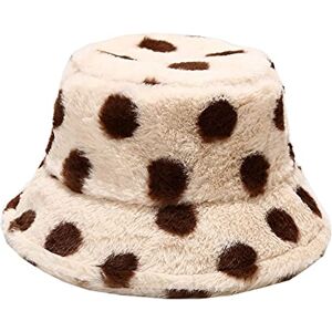 YAMEE Winter Bucket Hat for Women Warm Hats Cute Pattern Faux Fur Fisherman Cap (Boho-Beige)