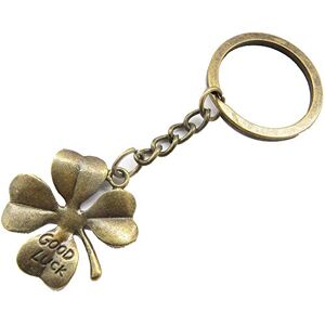 Ancient Bronze Four Leaf Clover keychain, Lucky Charm keychain, 4 Leaf, Good Luck keychain (1)